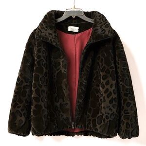 Leopard Print Faux Fur Jacket